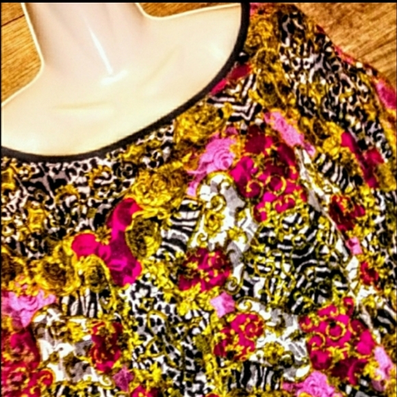 Cato Top Size 26/28W Dolman Floral Zebra Print - Picture 8 of 10